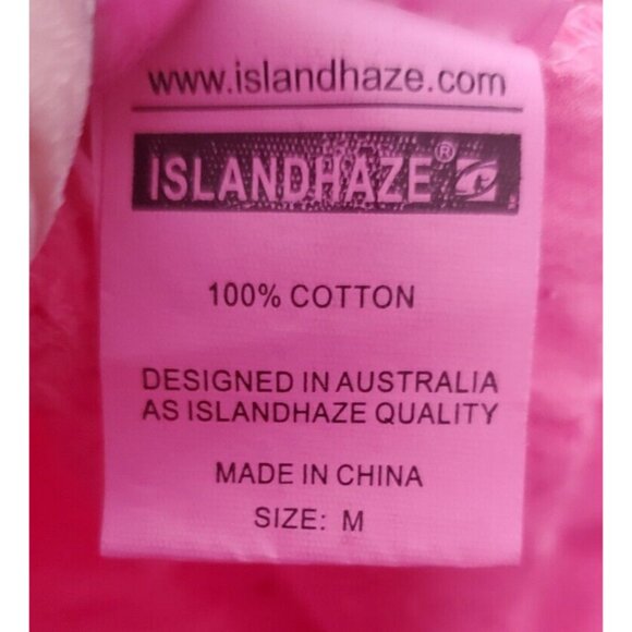 Islandhaze Pink Ruffled Elastic Back Front Keyhole Tie Size M Babydoll Top - Picture 7 of 8